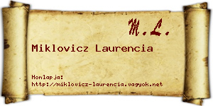 Miklovicz Laurencia névjegykártya